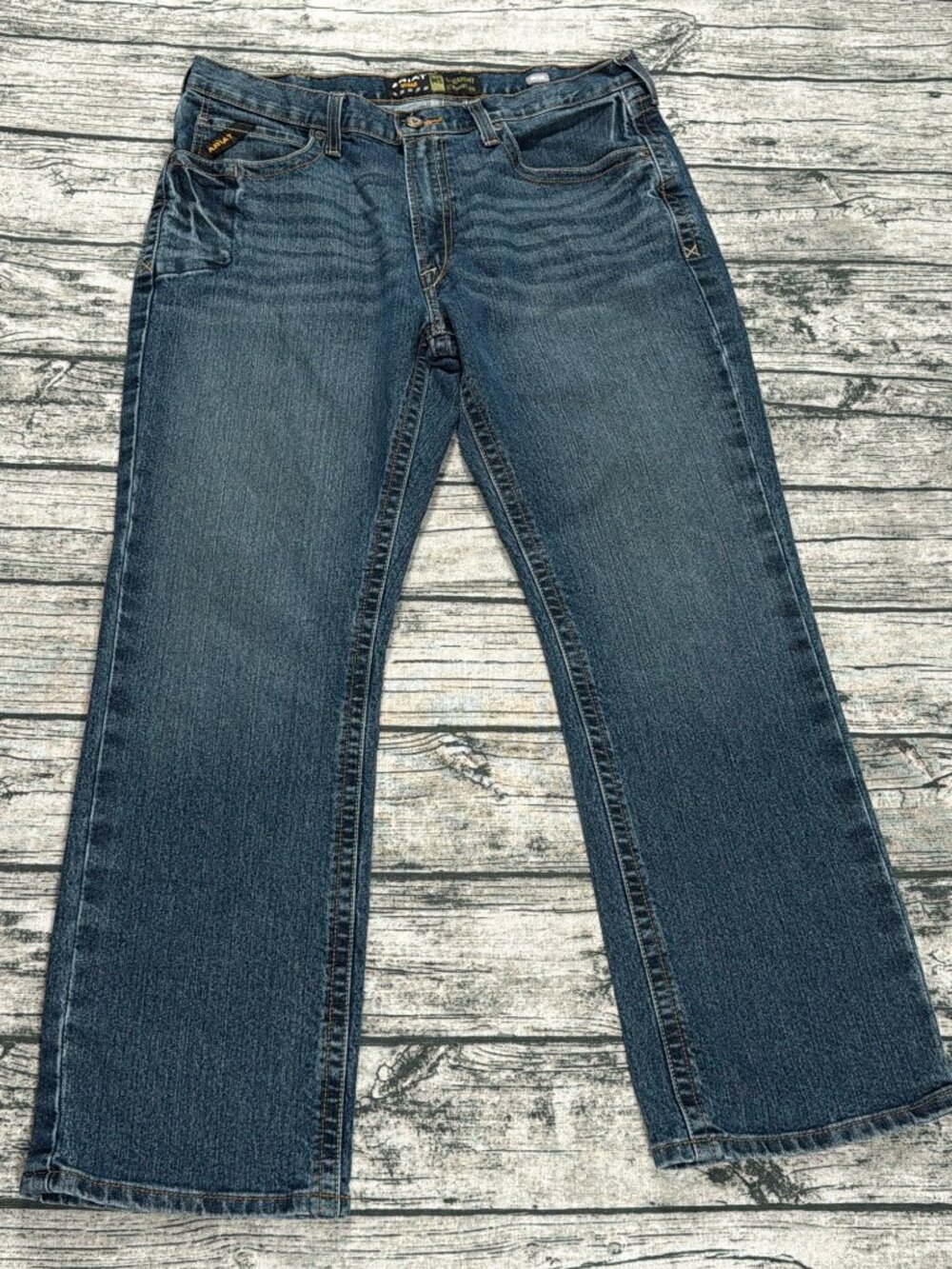 Ariat Rebar M5 DuraStretch Straight Jeans Mens 36x32 Ironside Blue Workwear